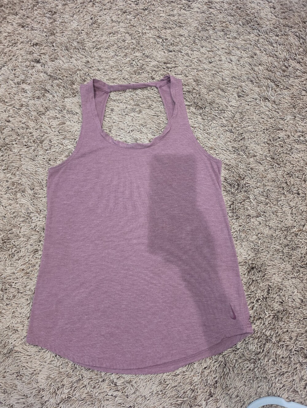 Nike Dri-FIT Women's Heathered Mauve Racerback Tank Top XS Workout Athletic - Picture 1 of 6